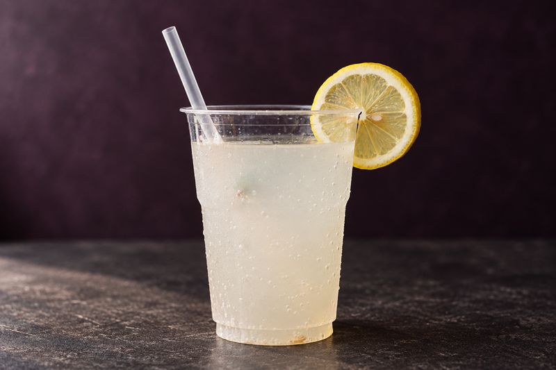 Fresh lemonade with a lemon wheel